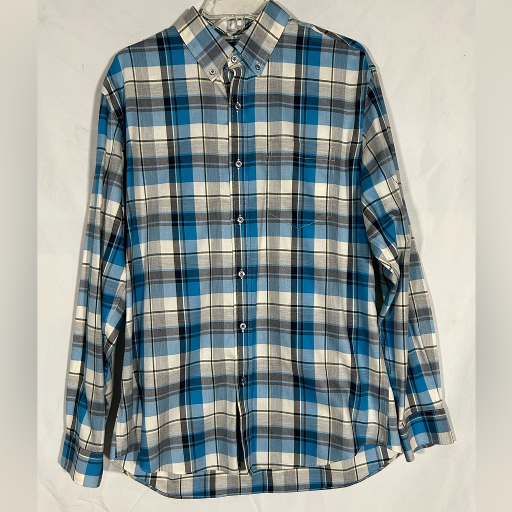 LL BEAN PLAID TRADITIONAL FIT WRINKLE FREE LONG SLEEVE OUTDOOR SHIRT MENS MEDIUM